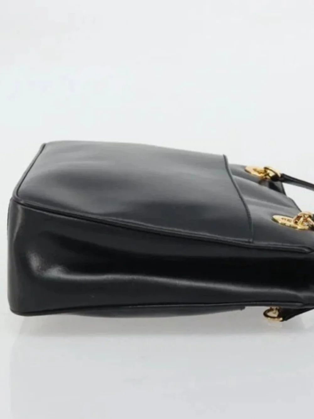 GUCCI Shoulder Bag Leather Black Gold 001 46 1641 Auth 173331